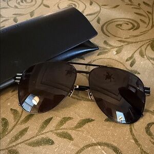Saint Laurent Black Aviator Sunglasses